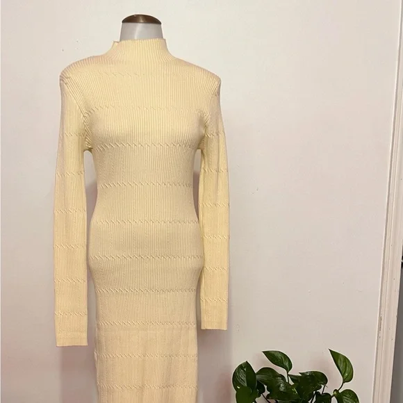 Cider | Dresses | Womens Cider Cream Cable Knit Sweater Dress Large |  Poshmark
